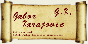 Gabor Karajović vizit kartica